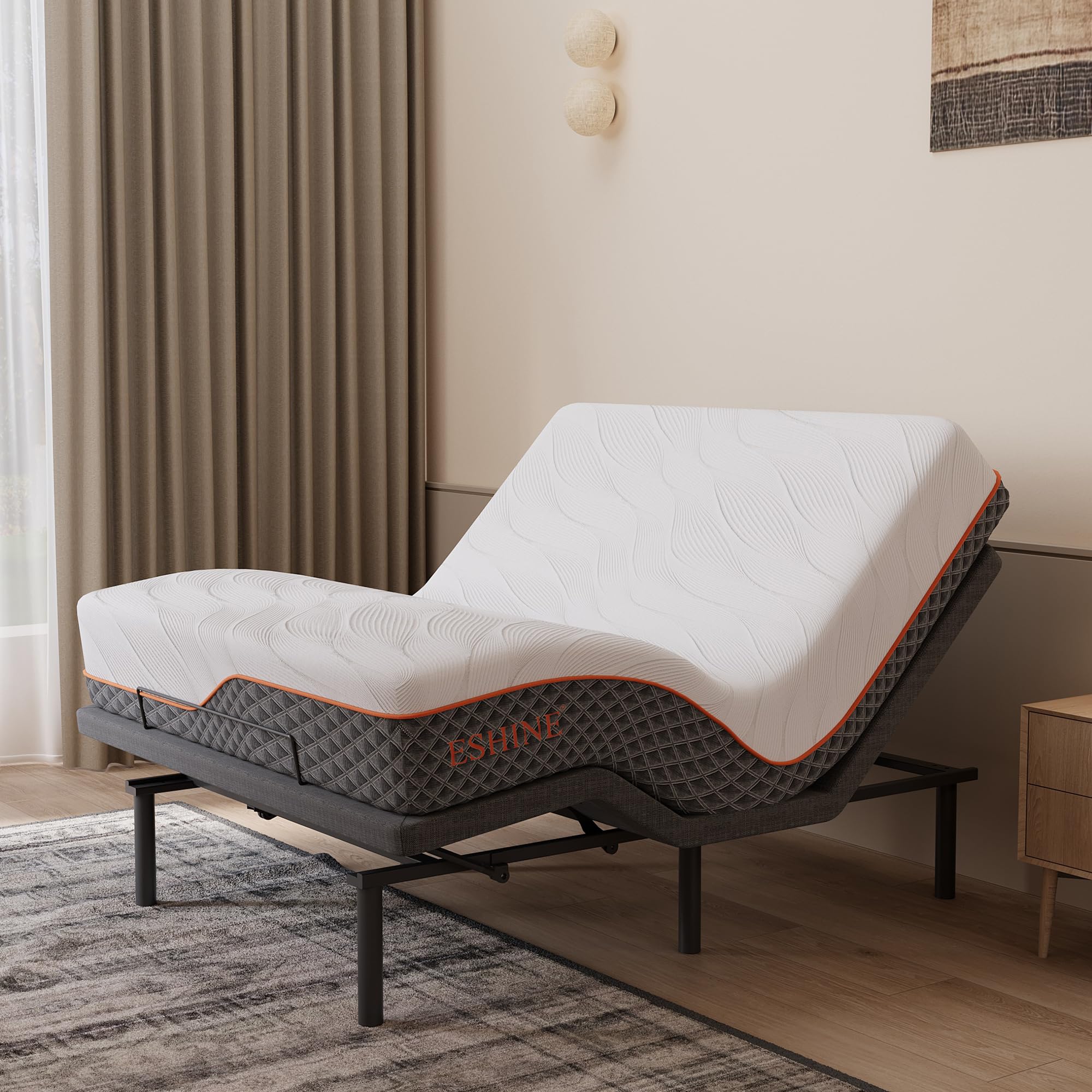 ESHINE King Adjustable Bed with Mattress