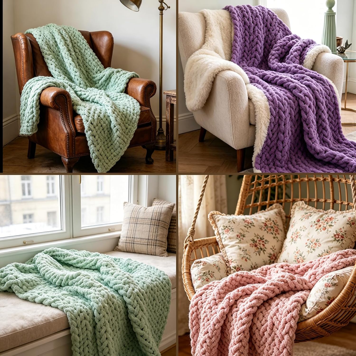 Play as Pro 61 Inch Chunky Blanket Loom Knitting Kit, Adjustable Wooden Yarn Loom Board, No-Needle Hand Knitting Tool for DIY Yarn Craft, Home Decor & Stress Relief, Beginner Friendly