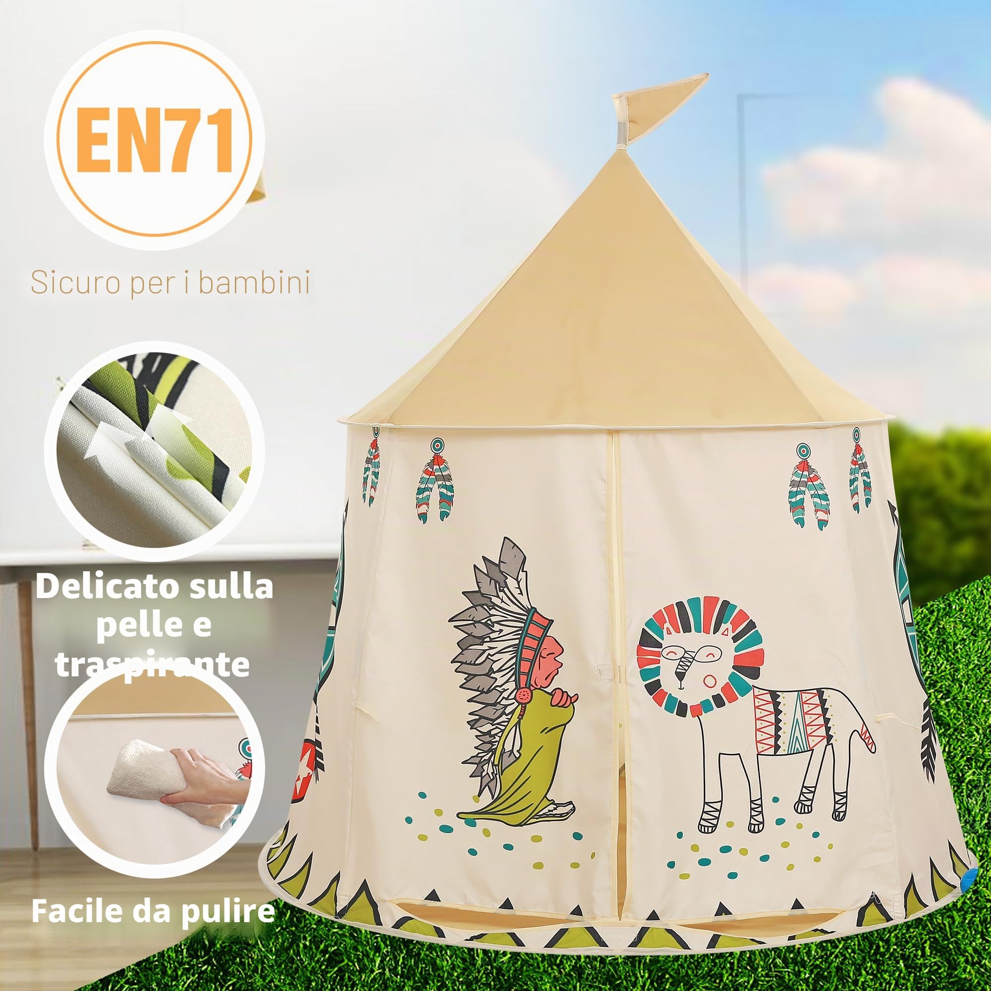 Tenda per Bambini Casetta da Giardino per Bambini,casa dei Giochi Po-up,Certificato EN71, Toy Tenda per ragazzi e ragazze,Regalo per Bambini