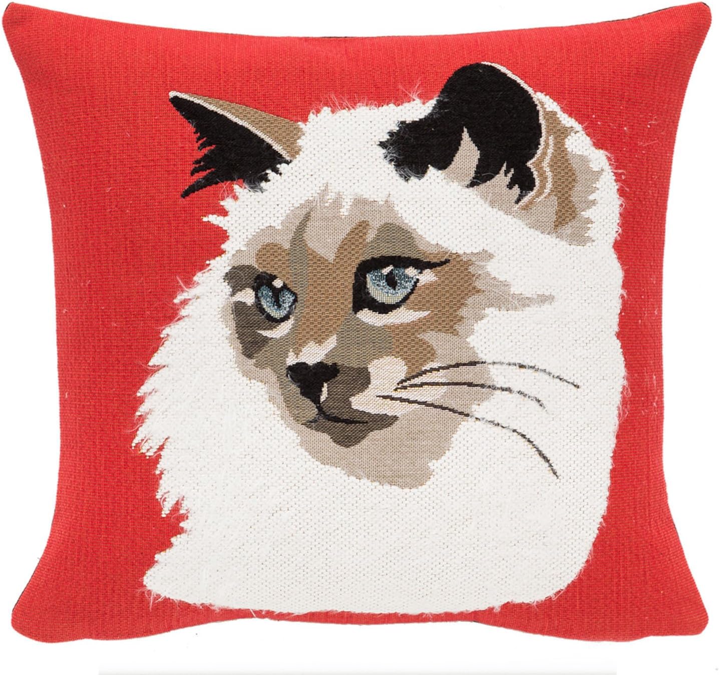 Tapestry Pillow Chat Angora Red From Jules Pansu Cat Decorative Pillow Cushion Cats