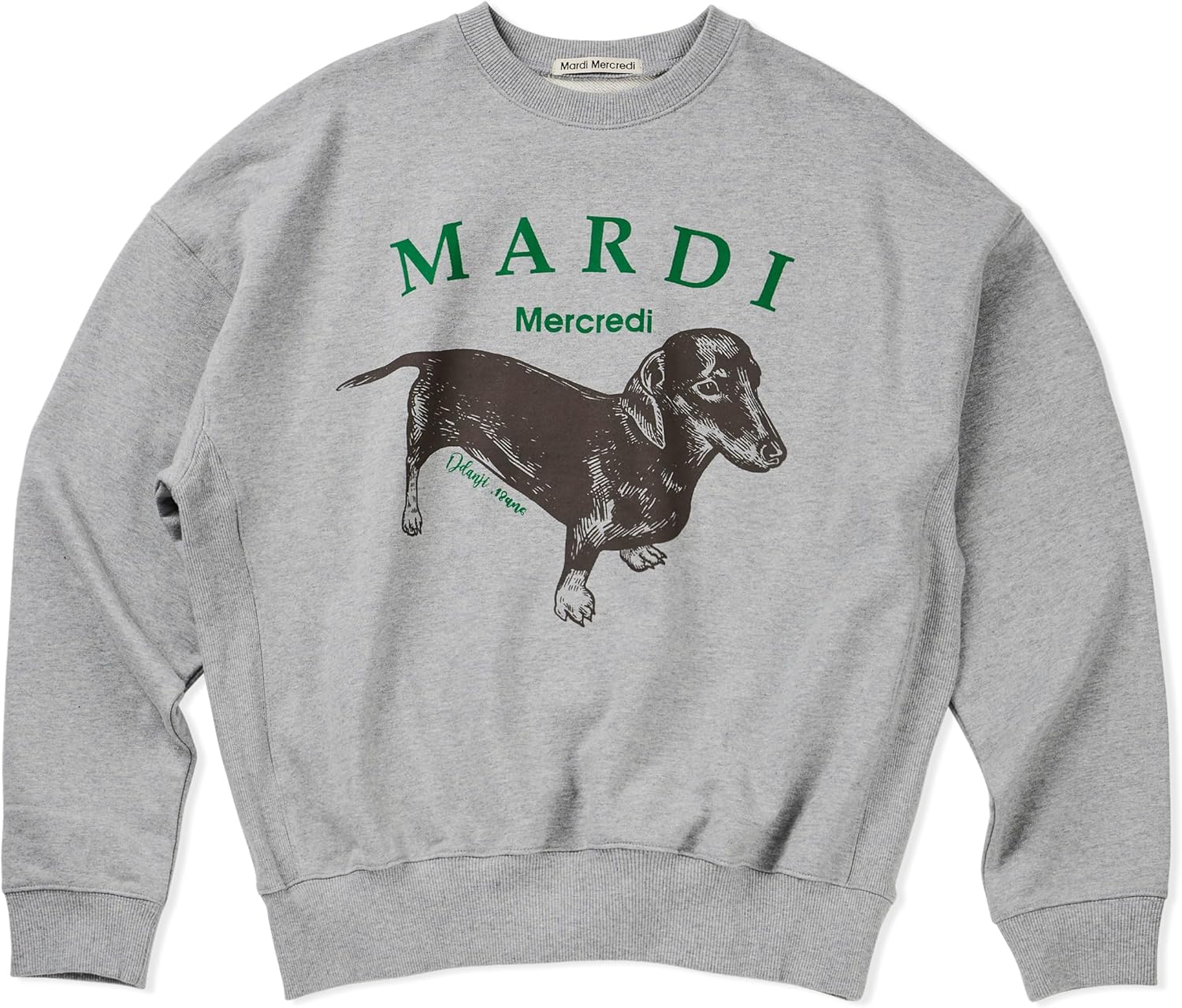 Women's DDANJI Graphic Sweatshirt, 100% Cotton, Relaxed Fit Crewneck, Signature Dachshund Print - Image 2