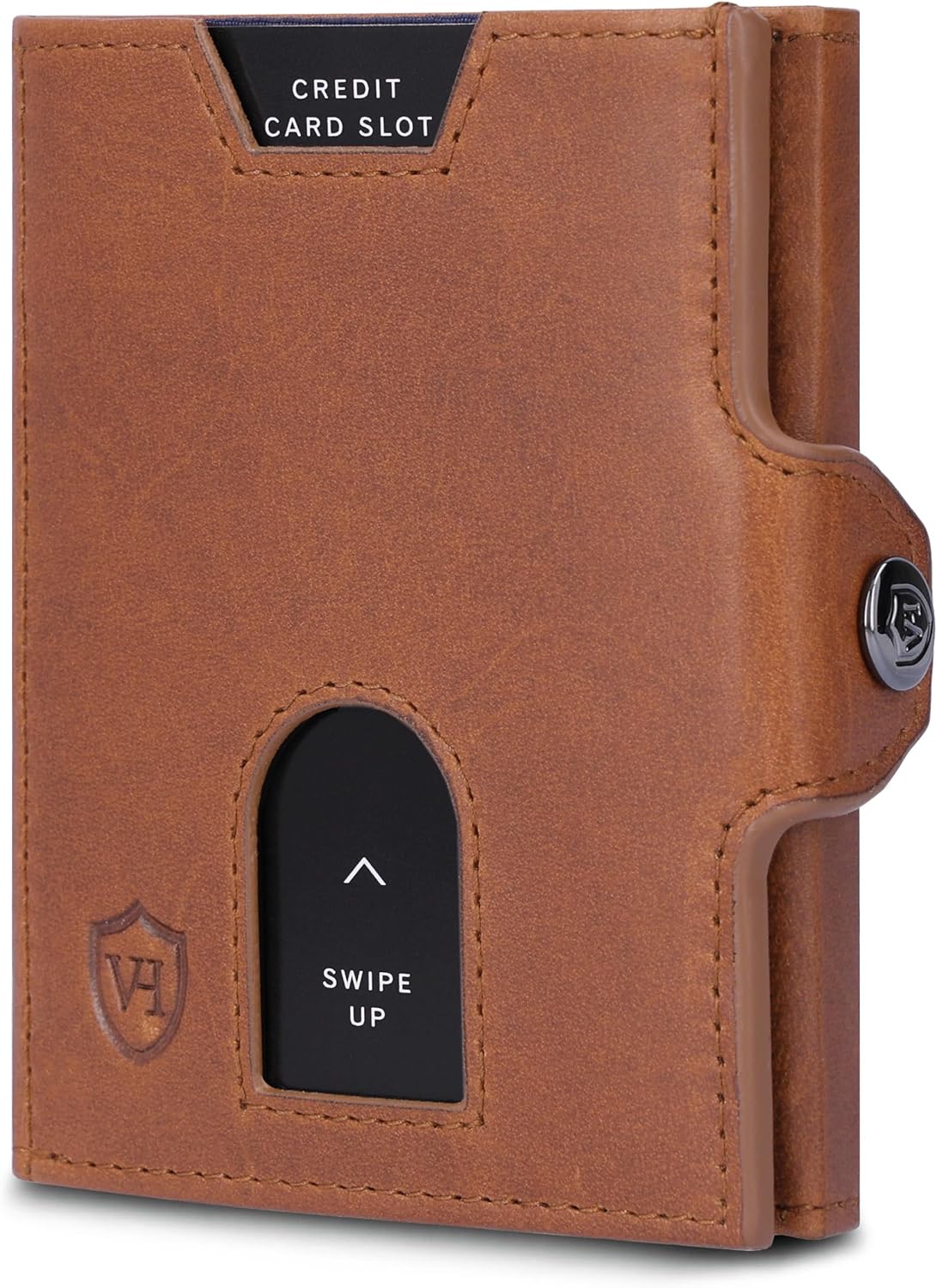 VON HEESEN Slanke portemonnee met RFID-bescherming, mini-portemonnee voor heren en dames, klein, creditcardhouder, kaarthouder, portemonnee, klein, zwart, OHNE MÜNZFACH, Zonder muntvak