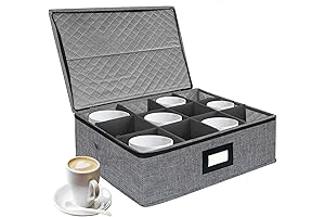 VERONLY Quilted Cup and Mug Storage Box: Keep Your Coffee and Teaware Organized and Protected