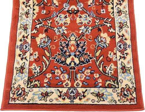 Miniatura 8 de Unique Loom Kashan Collection - Alfombra tradicional con diseño floral, color negro