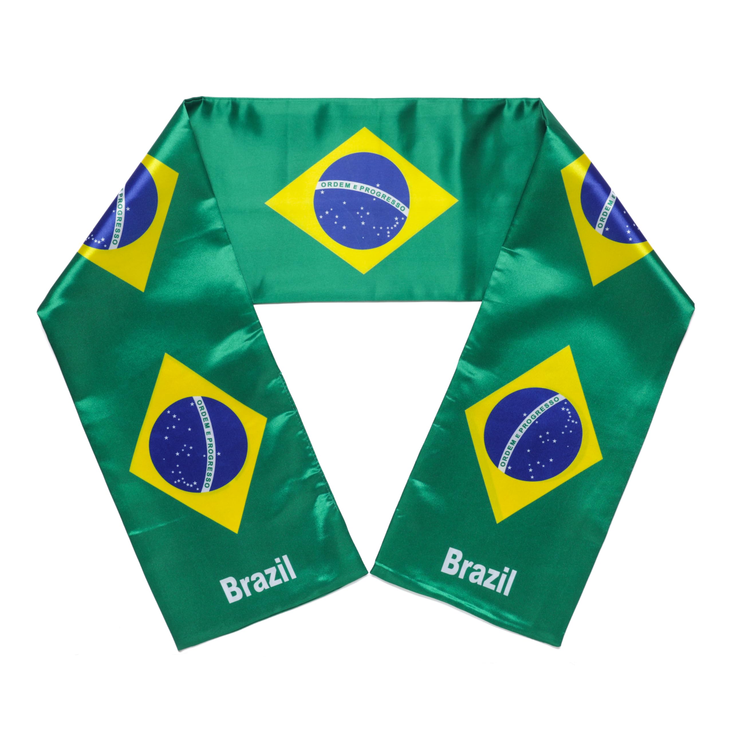 JAVI Sports Brazil Flag Double-Sided Scarf - One-Size-Fits-All Brazilian Stole Brasil Soccer