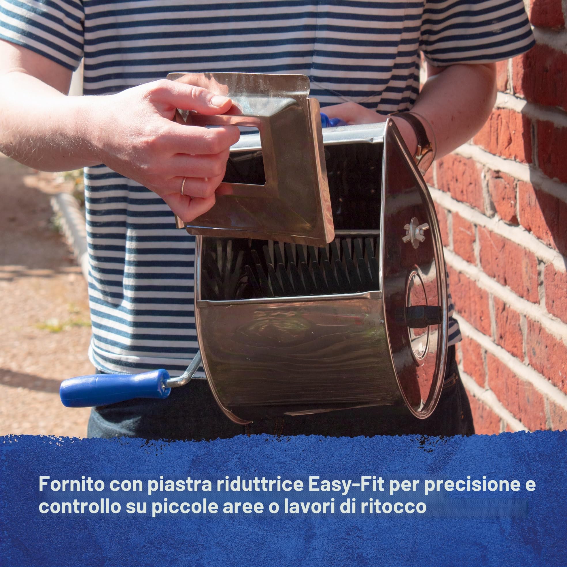 Faithfull Tyrolean Flicker Machine - Spruzzatore manuale in acciaio inox per rivestimenti murali interni ed esterni