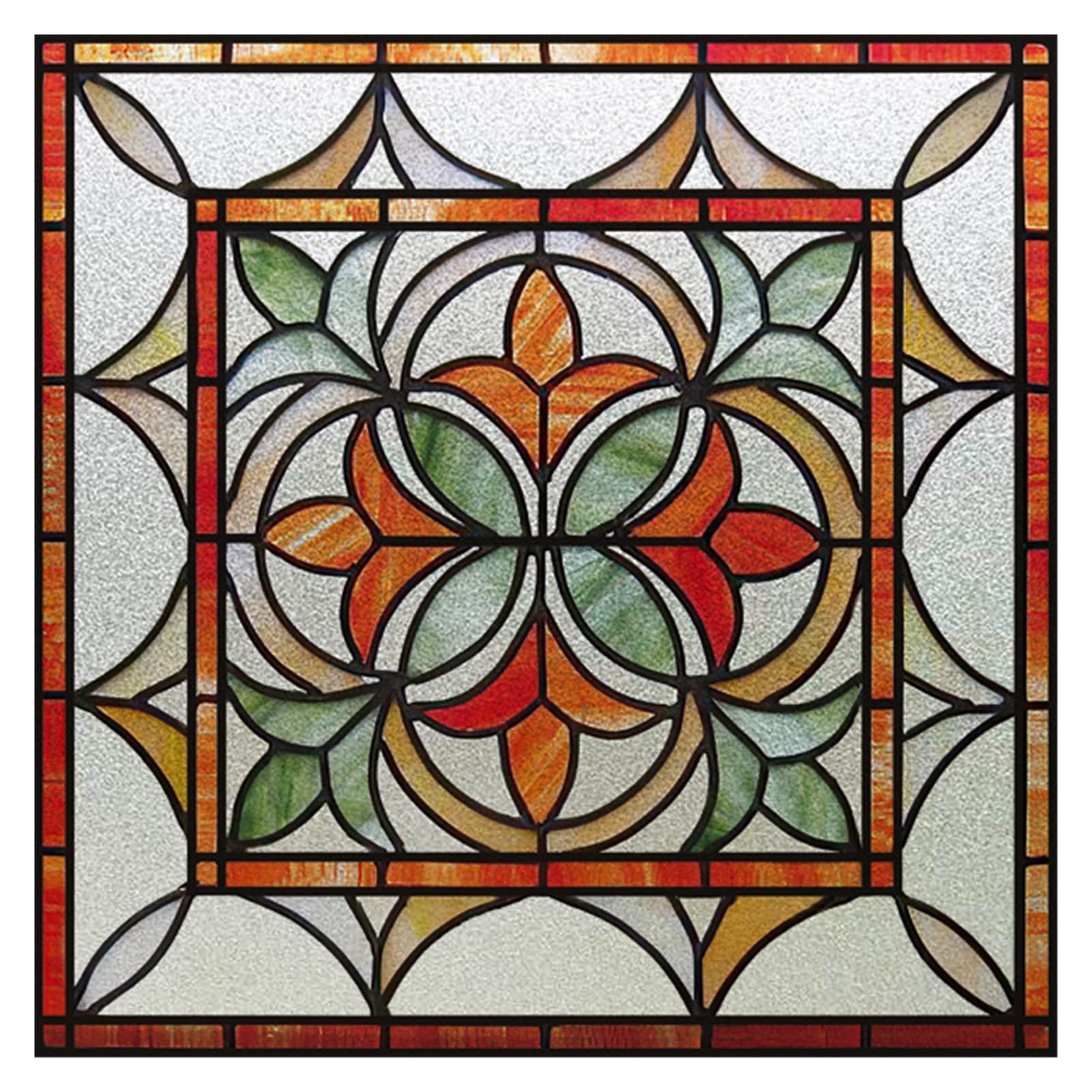 ZOLULA Window Film Window Film Frosted Stained Glass Films,Customized Art Deco Design Static Cling Sticker,Home Decor Foil Window Treatment (Color : 17, Size : 45X90cmx2)
