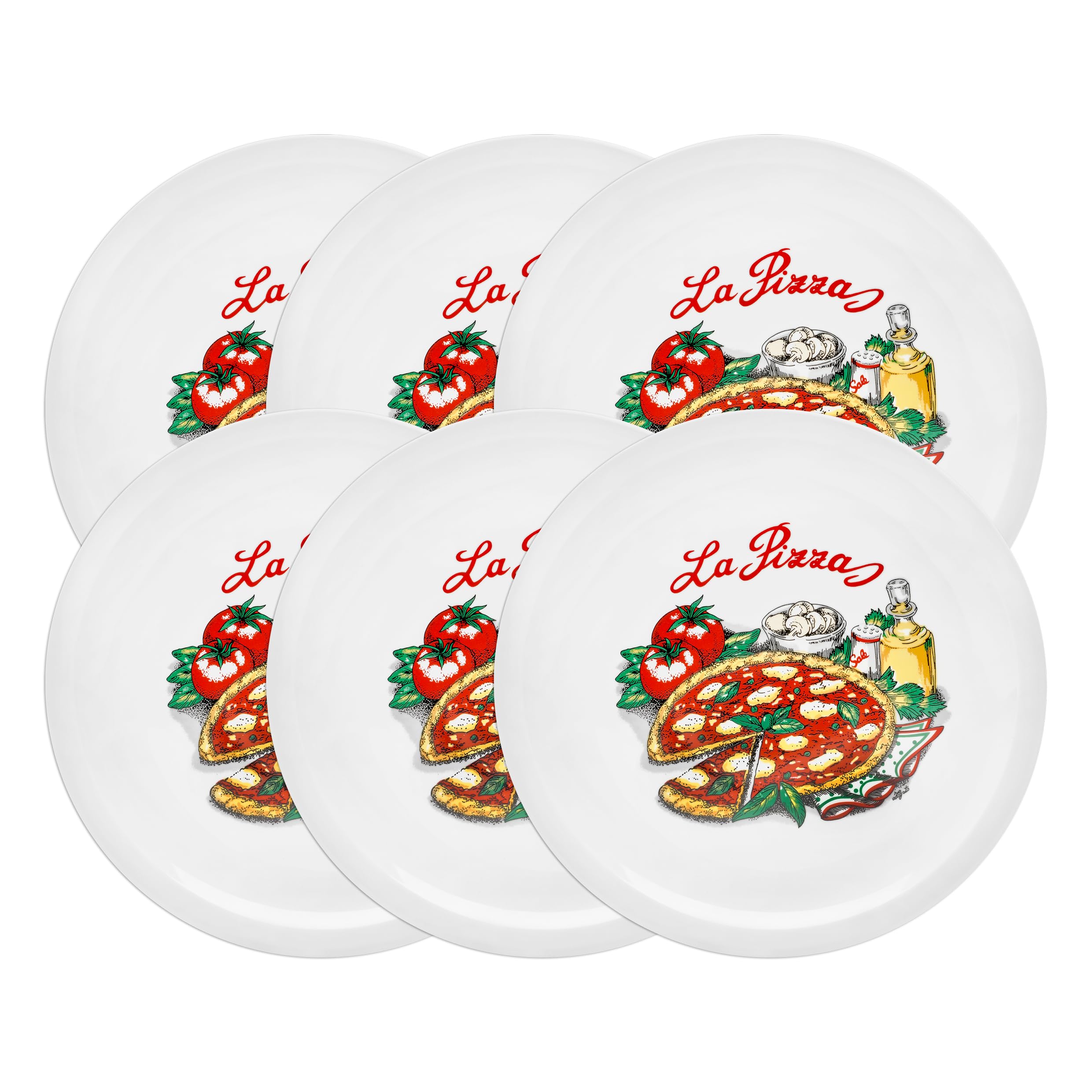 MamboCat 4-delige Set Gemengde PERFETTO Pizzaborden 31 5cm 1x Geel 1x Rood 1x Groen 1x Zwart   164192 164193 164194 164195 1115390419