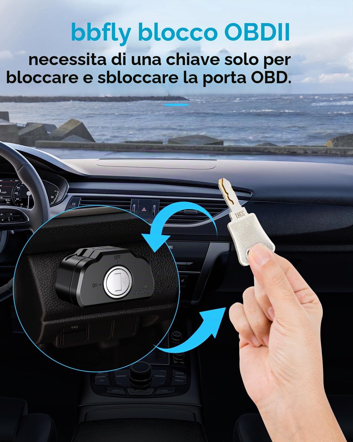 Obd Lock, bbfly-K02 ODB Port Lock, dispositivo di protezione OBD2 per auto (K02)