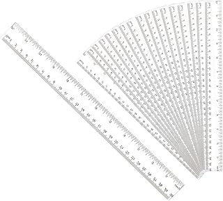 DSUWAZU 30 Pack Clear Plastic Rulers 12 Inch Dual Inch/Metric - Flexible Shatterproof for School Office Crafts