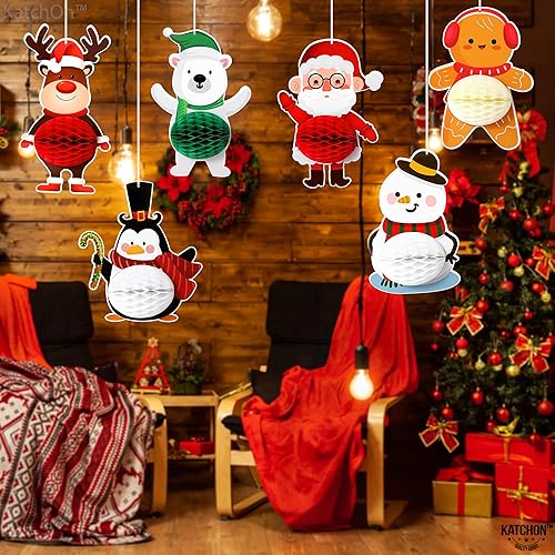 Miniatura 6 de KatchOn Christmas Honeycomb Centerpieces for Tables - Big, Pack of 6 | Merry Christmas Decorations | Table Centerpieces for Holiday Decor Papá