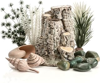 biOrb Forest Rhythm Décor Set, Silver/Green/Natural, Fish Friendly Décor for Aquariums