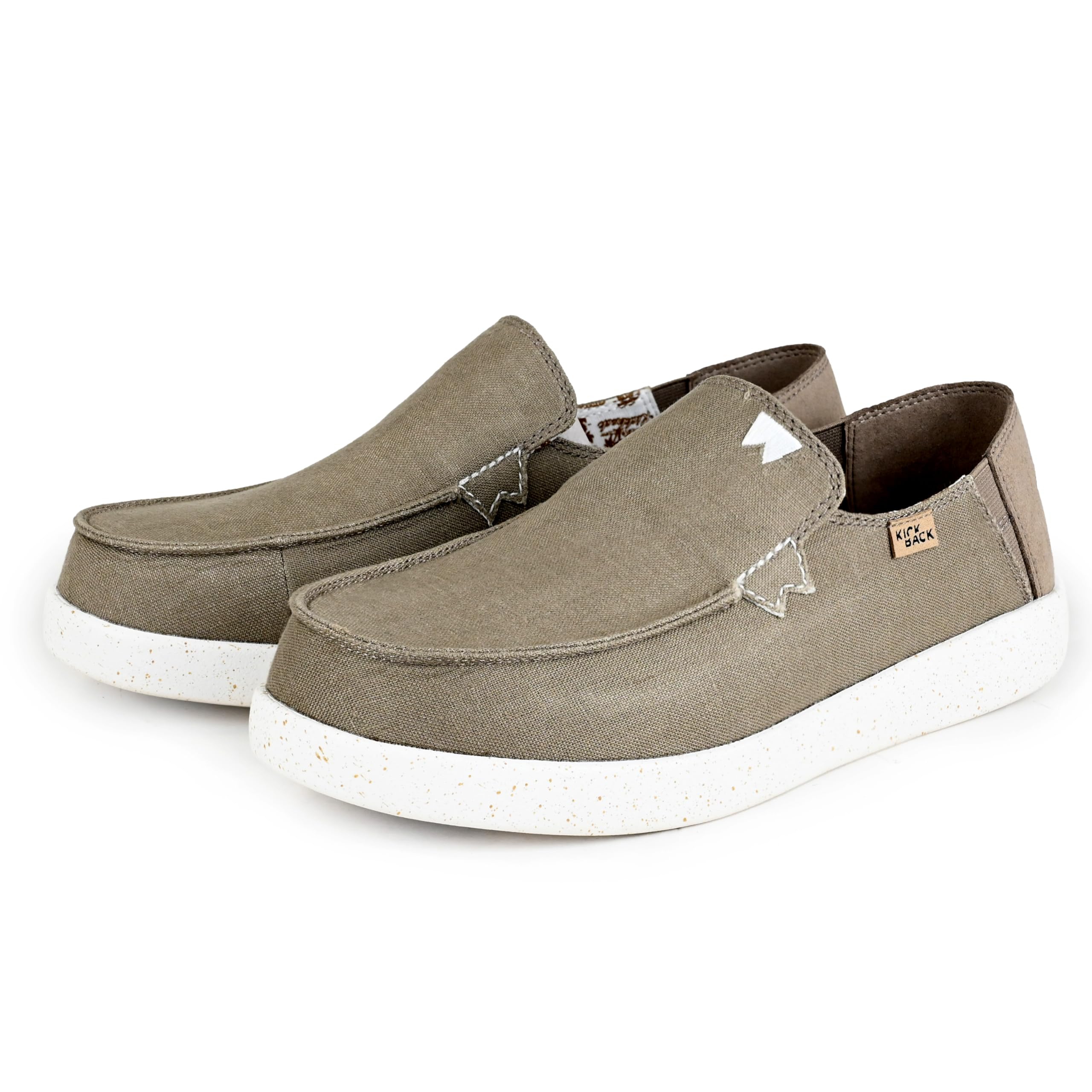 Kickback Barbeach Herren Slip‑On Loafer aus Canvas und Leinen – Lässige Sommerschuhe mit Rutschfester Sohle für Reisen, Strand und den Alltag