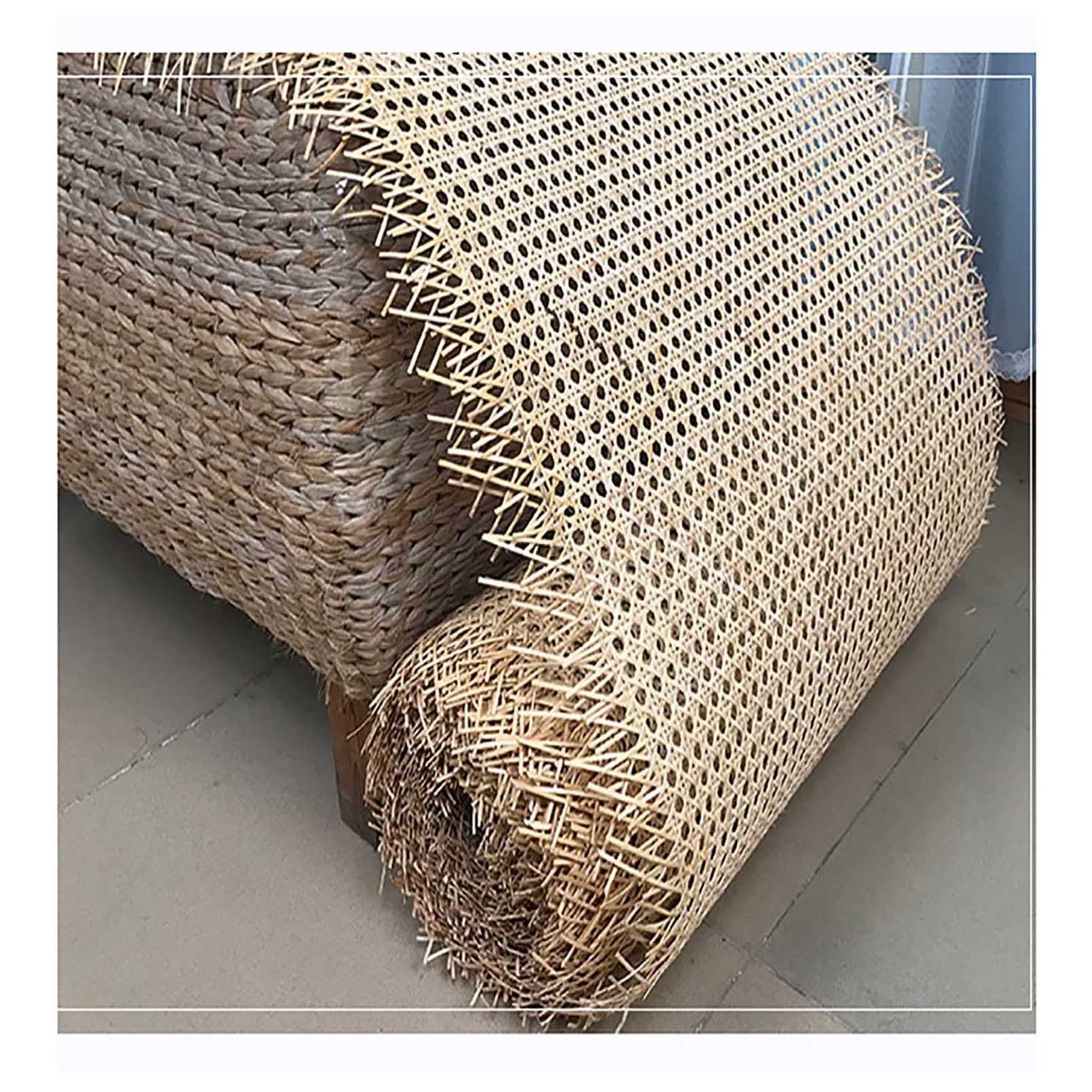 Rollos de ratán Natural Tejido: láminas hexagonales Tejidas de 50 cm x 200 cm (20 Pulgadas x 79 Pulgadas), Material Artesanal ecológico Apto para la confección de Pieles, proyectos de bricol