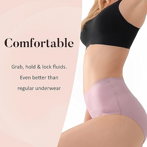 Miniatura 3 de Ropa interior absorbente para incontinencia urinaria para mujer, calzón de cintura alta sin costuras para protección contra fugas de vejiga, 2.3