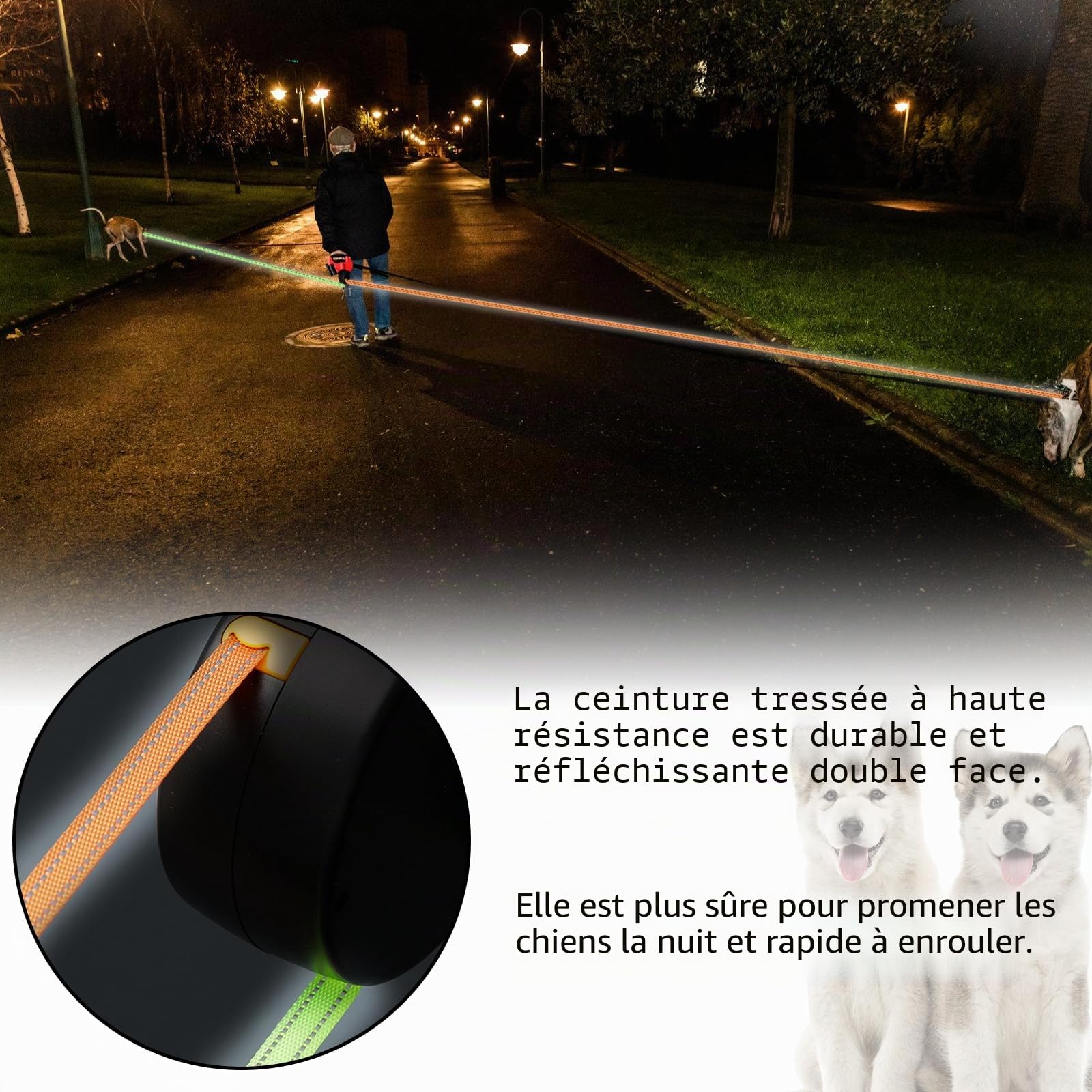 Laisse Chien Enrouleur, 300CM Laisse Rétractable pour Chien, Laisse pour Chien Rétractable, Laisse Double pour Chiens, Laisse Enrouleur, Laisses Rétractables pour Chiens, pour Petit (Rouge)