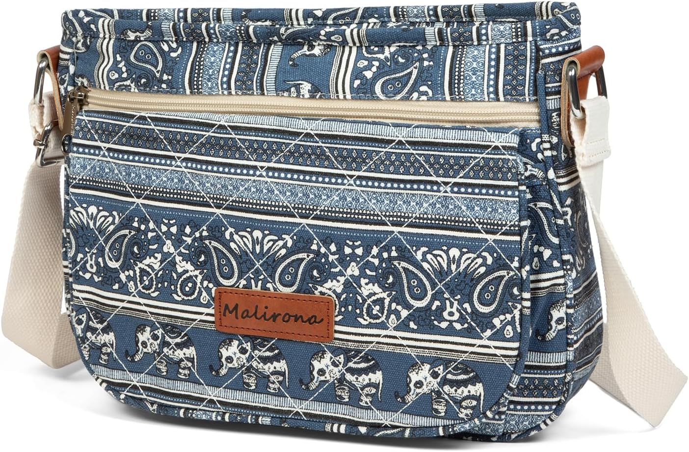 Malirona Women 's Durable Floral Crossbody Bag Canvas Messenger Handbag Multi Pocket Travel Satchel Purse