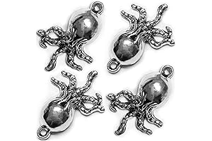 Ocean Croc Charms: Dive into Pristine Seas with 48 Silver Octopus Beauties