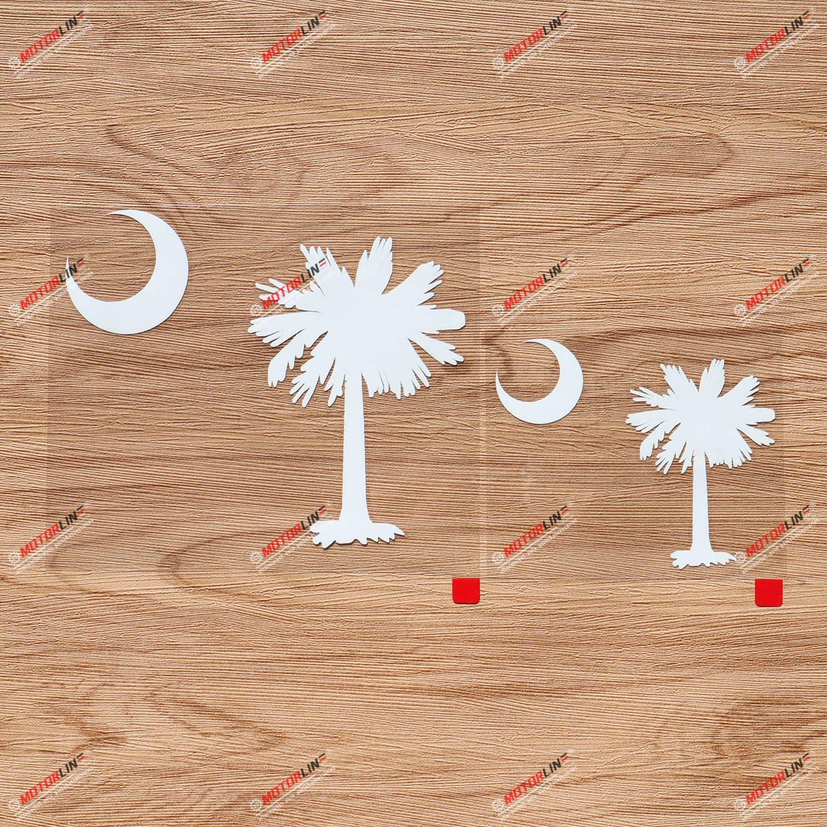 Palmetto Tree of South Carolina Flag Decal Vinyl Sticker - 2 Pack White, 4 Inches, 6 Inches - No Background for Car Boat Laptop