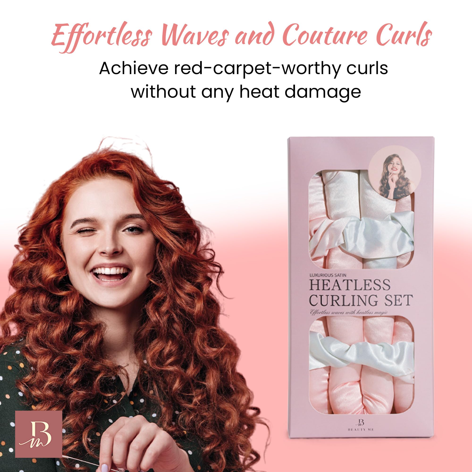 Kit de rizador sin calor, rodillos sin calor para rizos sin esfuerzo, rizadores de cabello durante la noche para ondas naturales, rodillos de cabello para dormir, diadema de varilla rizadora sin