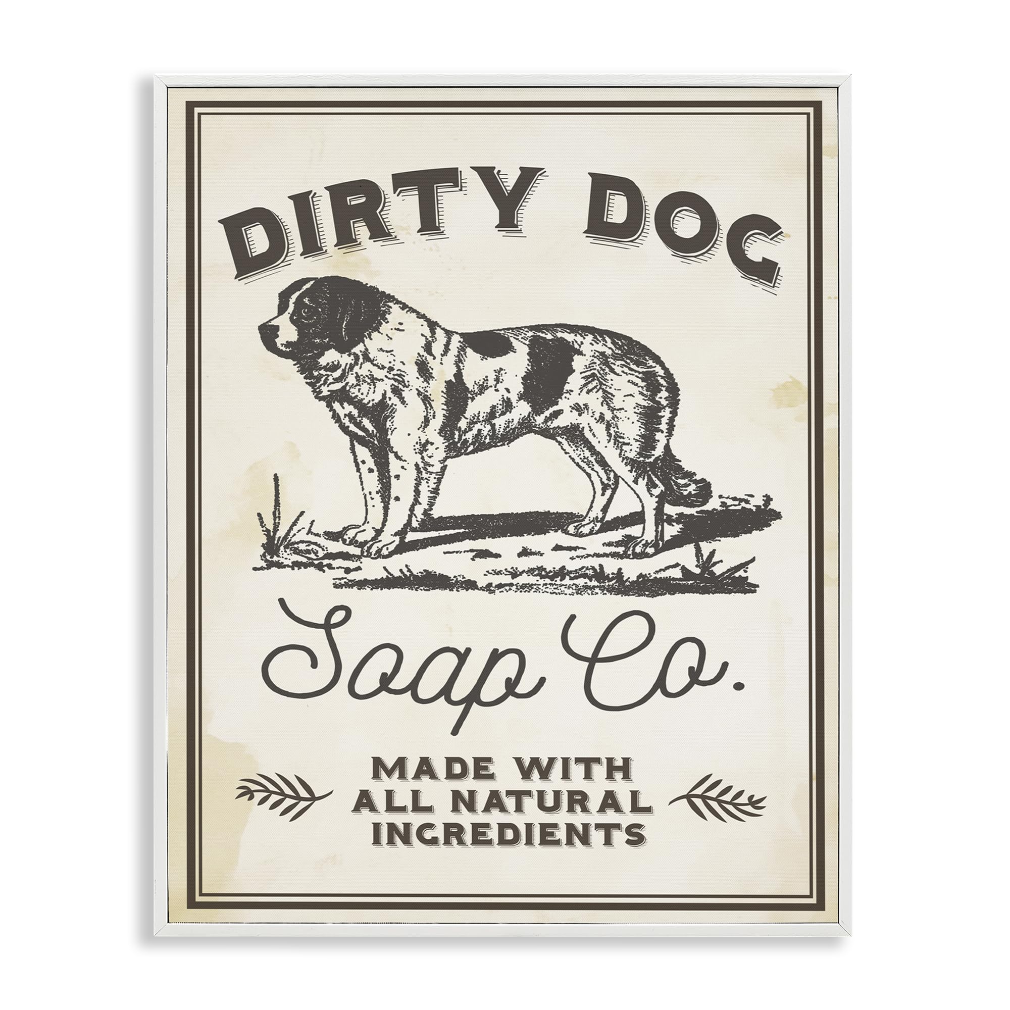 Dirty Dog Soap Vintage Sign, 16 x 20 Inch Framed Giclée Print