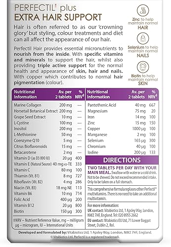 Miniatura 3 de Perfectil Vitabiotics Multivitamínico | Fórmula para el crecimiento y engrosamiento del cabello | Apoya el cabello más grueso y saludable | Vitamina