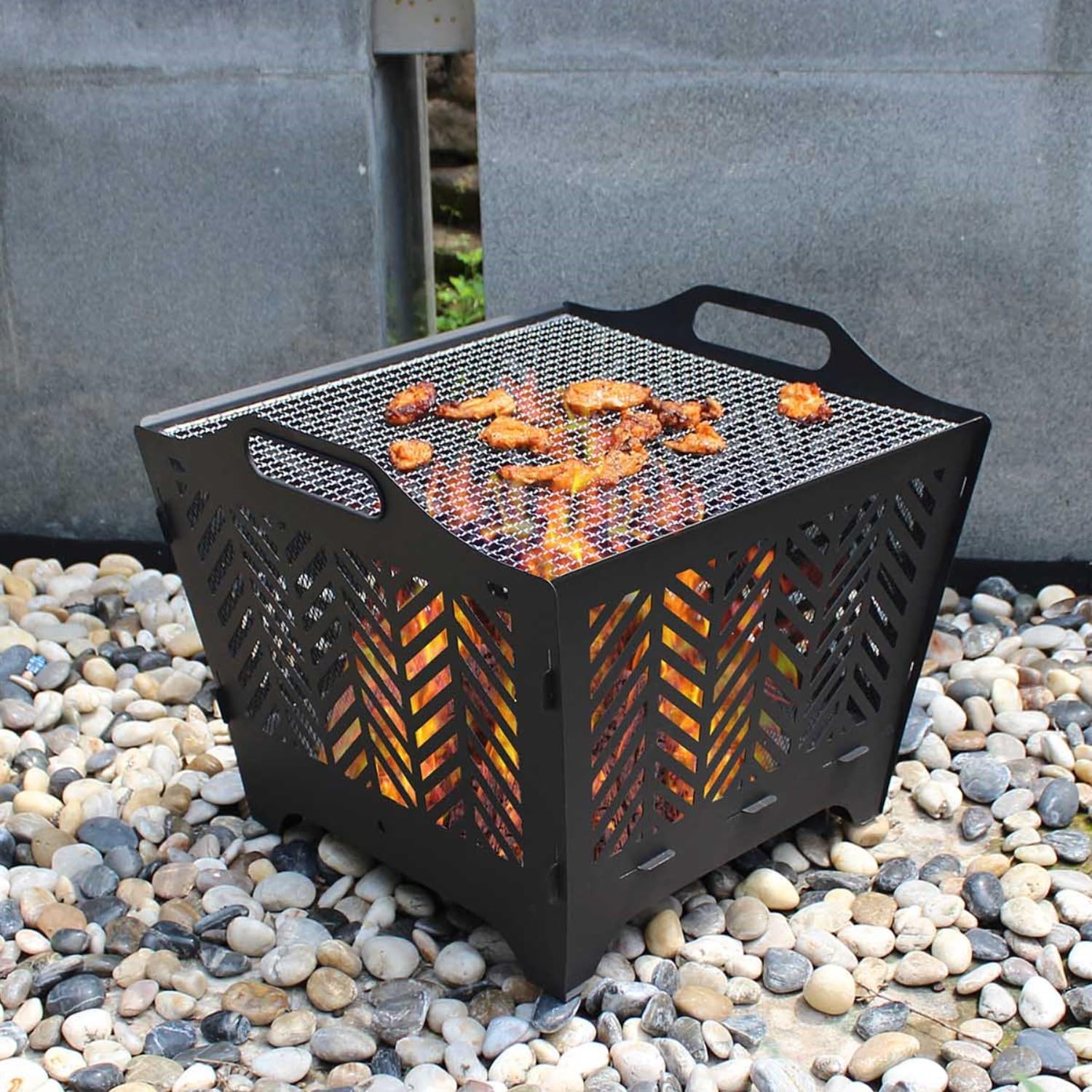 Happyyami Enamel Burn Barrel Incinerator Can Metal Garden