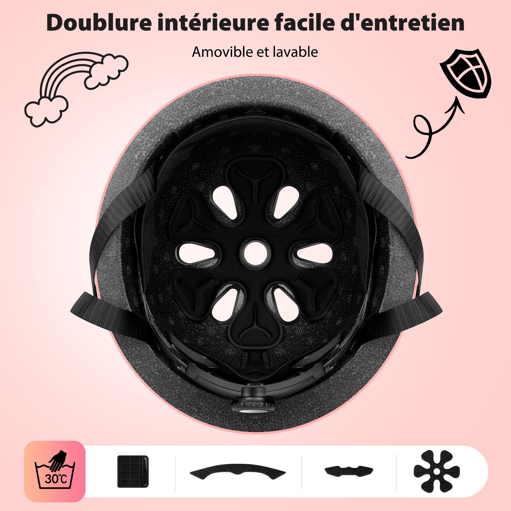 Casque Enfant XS 48–54 cm, Casque Vélo Et Skate Ultra-Léger, Aussi pour Trottinette Et Patins en Ligne, Coque PC Résistante Aux Chocs, Designs Enfants Dès 1 an