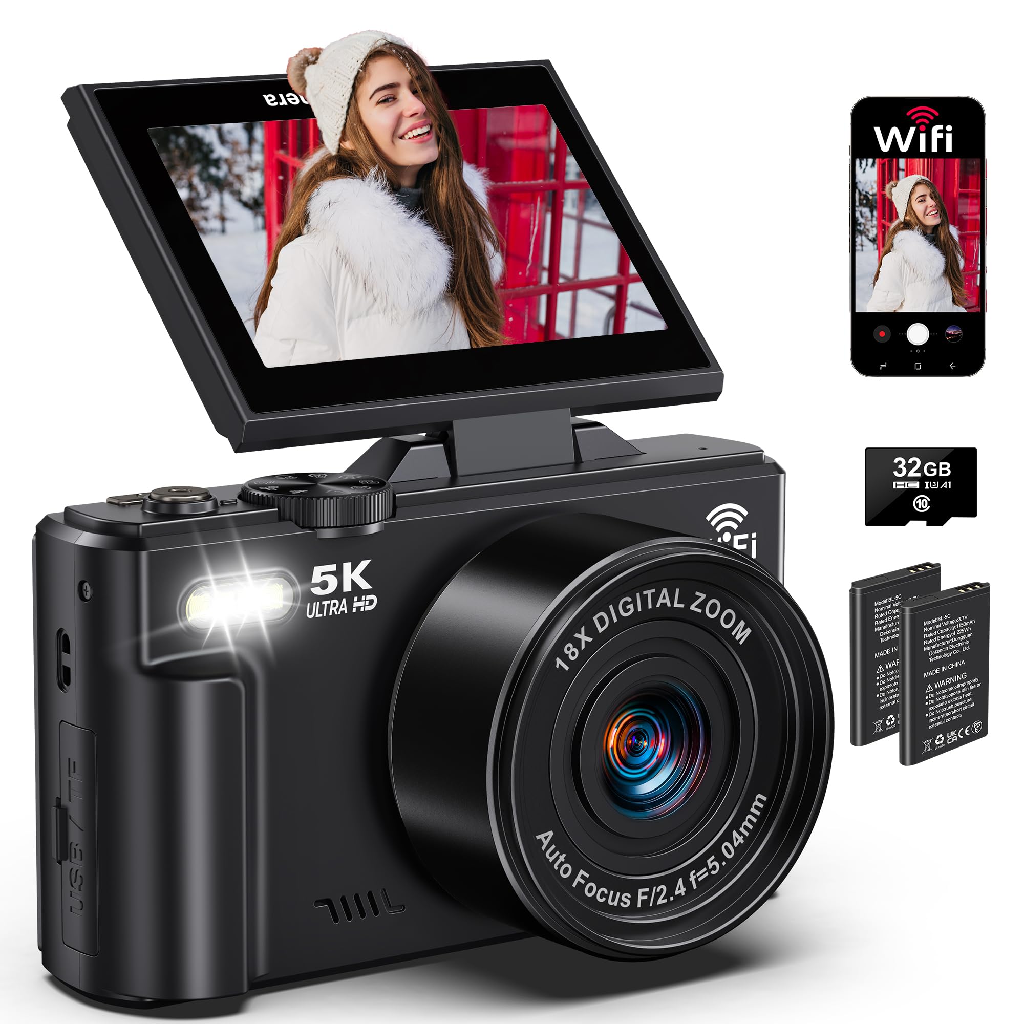 Amazon.com : 5K Digital Camera for Photography - 75MP WiFi