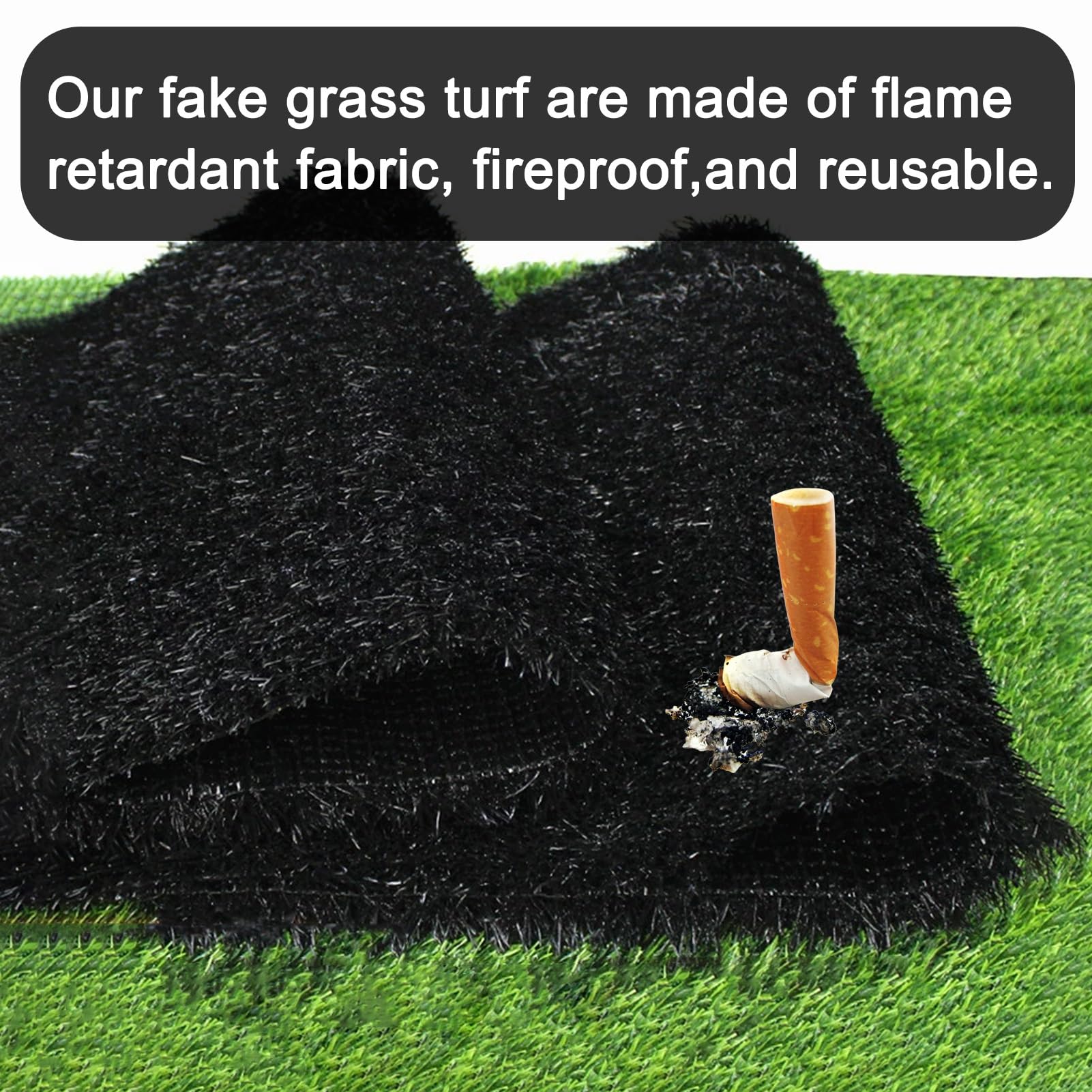 Tapis en gazon synthétique avec trous de drainage pour décoration de jardin - Tapis de gazon synthétique durable pour terrasse, pelouse et espaces extérieurs