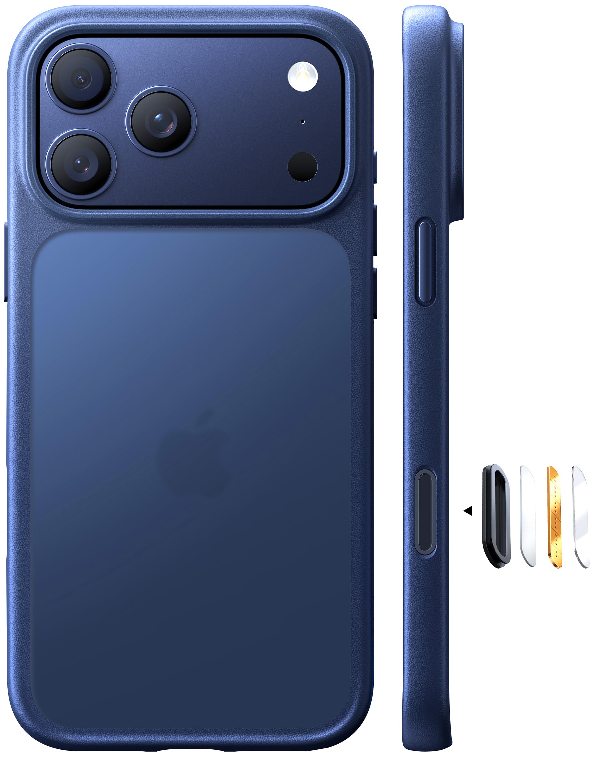 TORRAS Guardian für iPhone 17 Pro Hülle [TOP Militärschutz] mit Kameraknopf Matt Transluzente Rückseite Schutzhülle Samtweiche Haptik Stoßfest Kratzfest Handyhülle für iPhone 17 Pro Case Blau