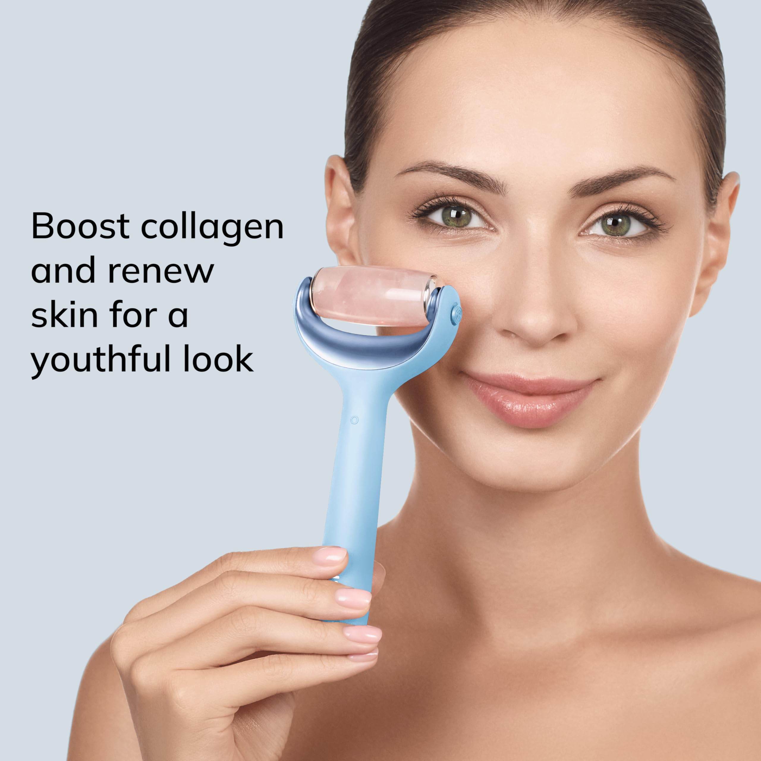 GESKE | SmartAppGuided™ MicroNeedle Face & Body Roller | 9 in 1 | Derma Roller | mit Rosenquartz- & Kühlaufsatz | Elektrisches Microneedling-Gerät | Nadelroller | Beauty Roller für Gesicht und Körper