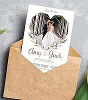 Vista 2 de Tarjetas de invitación de boda personalizadas Save the Date Tarjetas de felicitación de invitación personalizadas, tarjeta de novia o compromiso