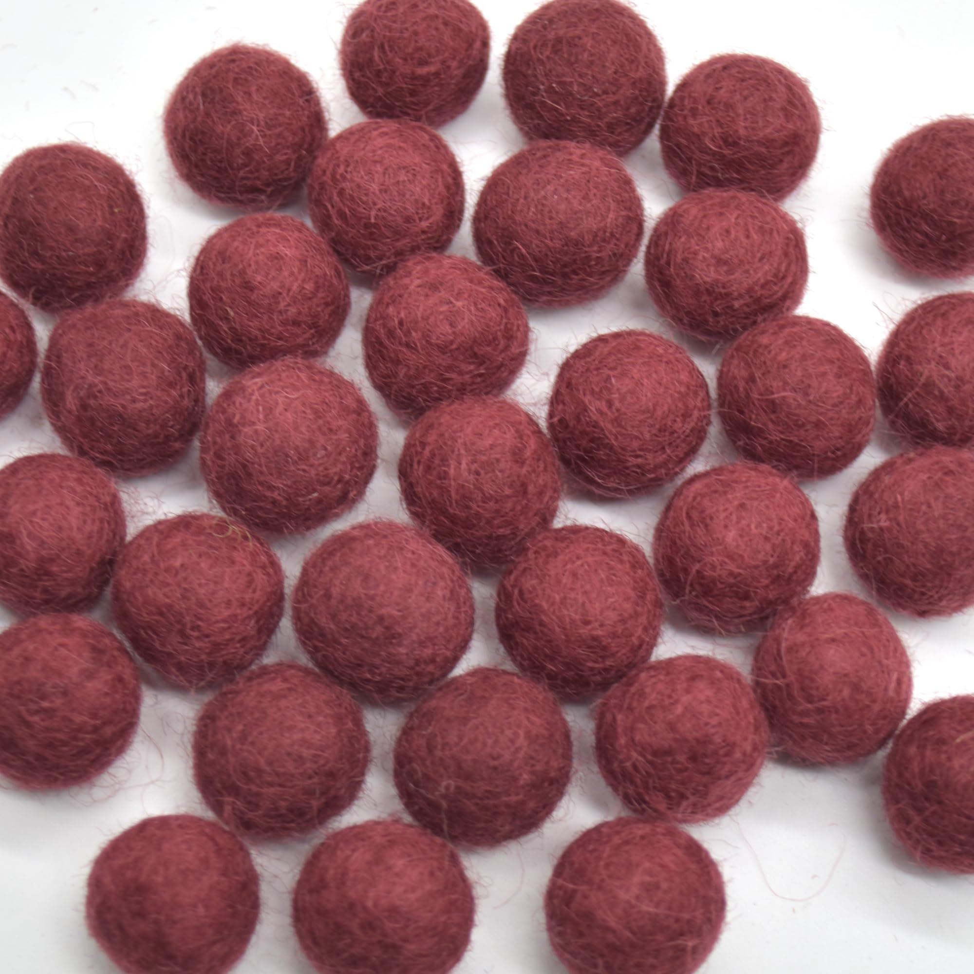 Oriental Direct based in West Yorkshire 100% Wool Felt Balls - 1.5cm - 25 Felt Balls - Red Wine