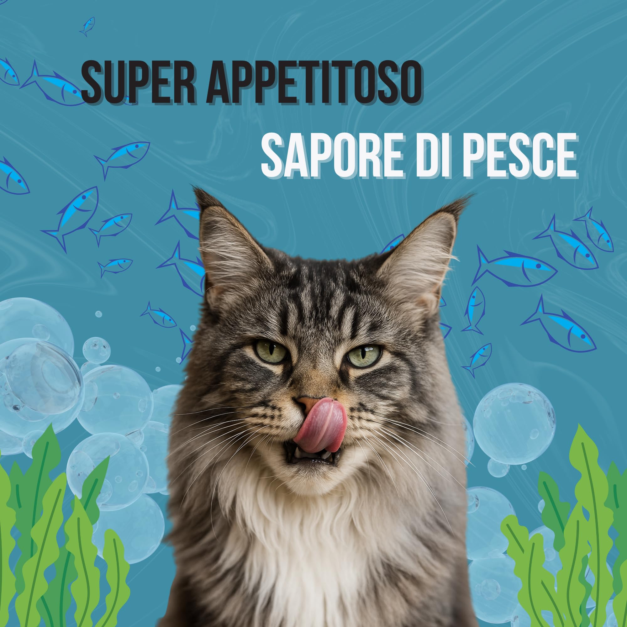 Lisina - 300 g integratore lisina in polvere - gusto pesce - rafforza il sistema immunitario, previene l'herpes felino - adatto a gatti giovani e anziani