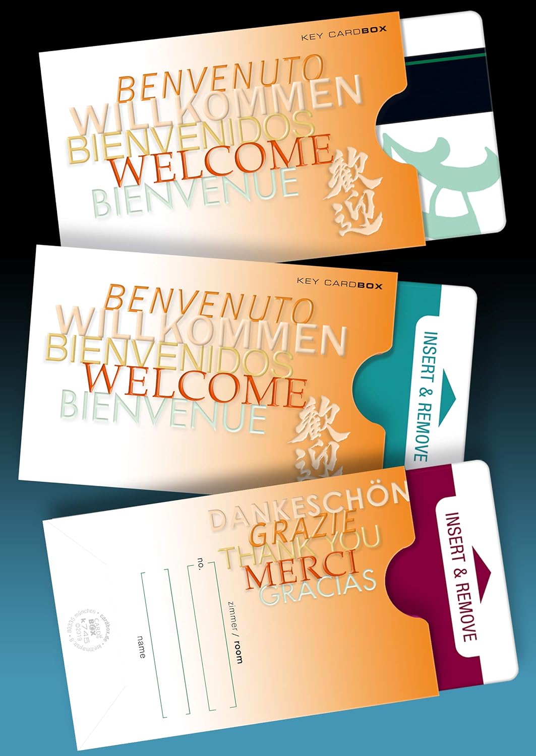 50 Stück Hüllen für Hotel-Schlüsselkarten/keycard-Hüllen - Design ...