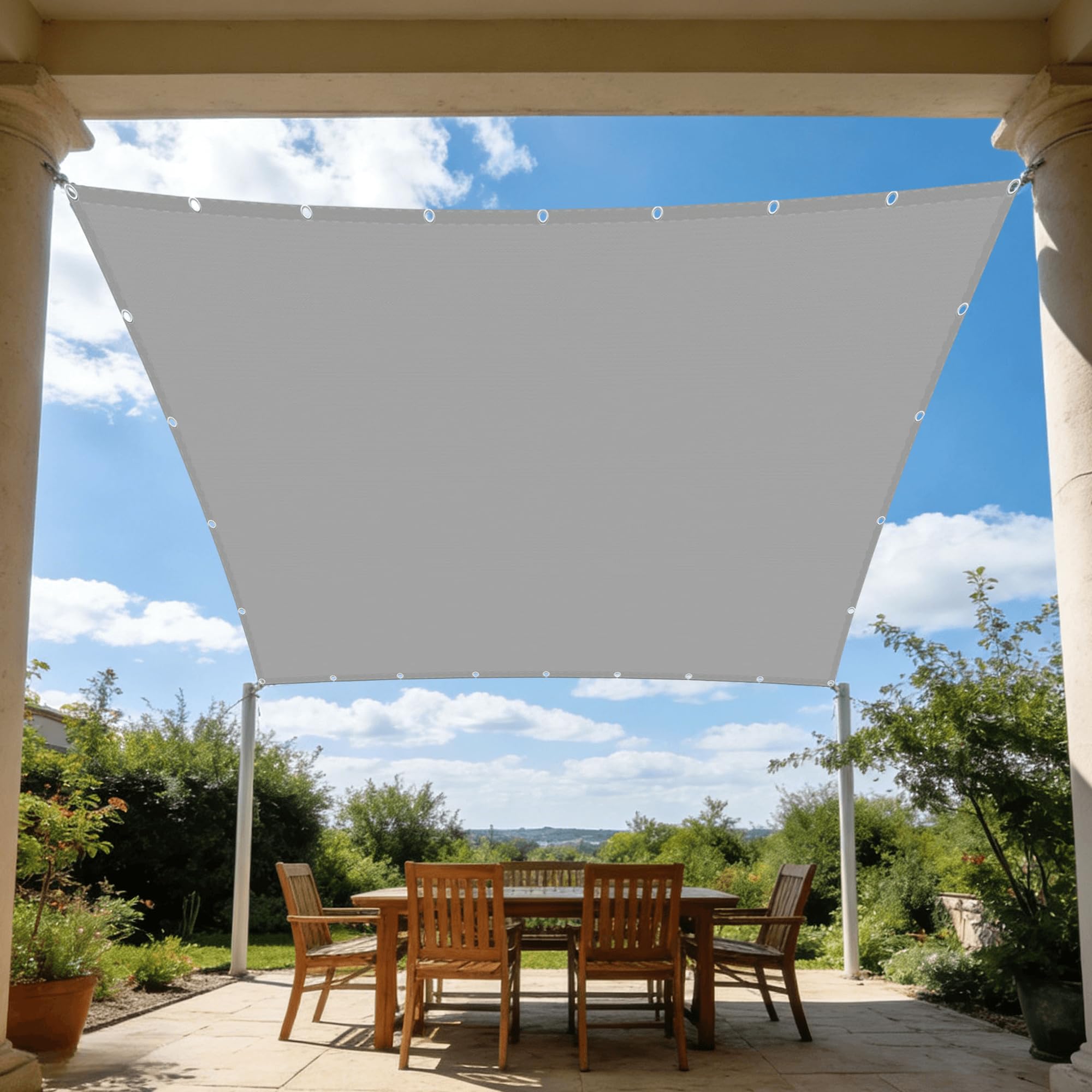Voiles ombrages rectangulaire imperméable pour vos repas en plein air dans le jardin