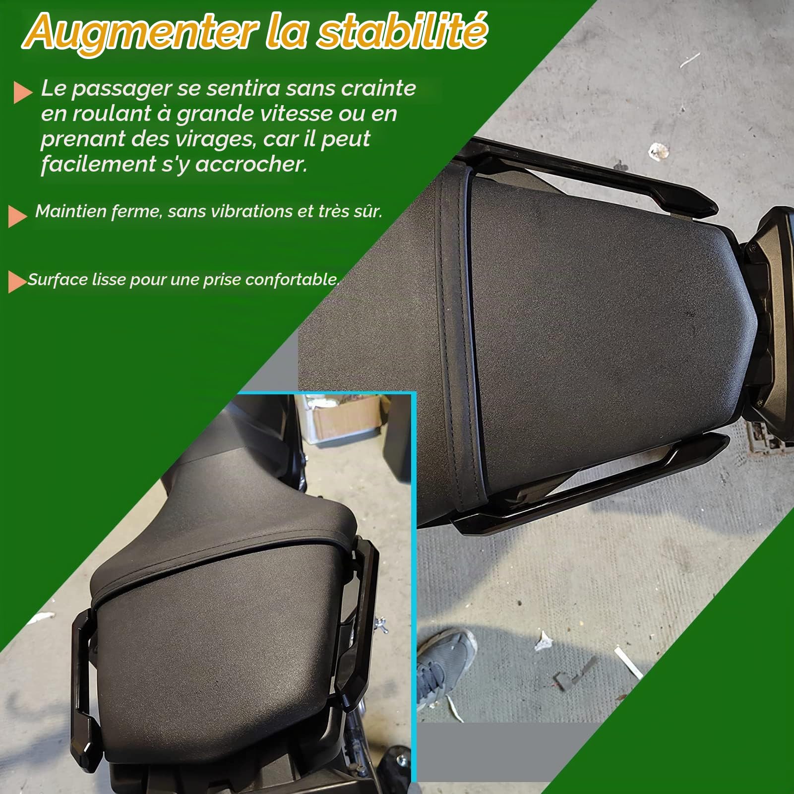 Poignée de Maintien arrière du Passager CNC Compatible avec Les pièces MT 09 FZ 09 MT09 FZ09 2013 2014 2015 2016 2017 2018 2019 2020 (Noir)