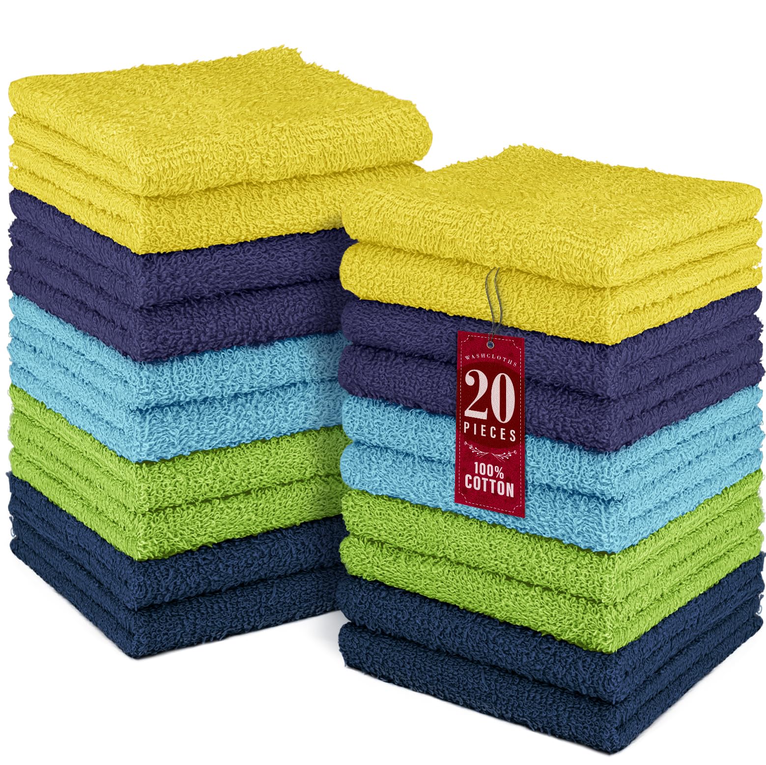 DecorRack Paños 100% algodón de 12 x 12 pulgadas, juego surtido de 3 (paquete de 20)