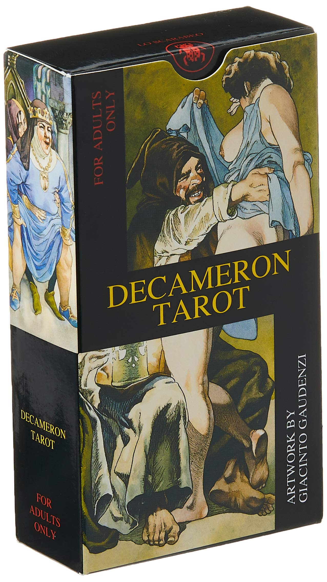 DUNGRANI ENTERPRISE Tarot Card Game With Guide Book 78 Pieces Decameron Tarot Cards Decks Traditional Standard Tarot Deck Fortune Telling Game Divination Tools For Beginners (Design 1)