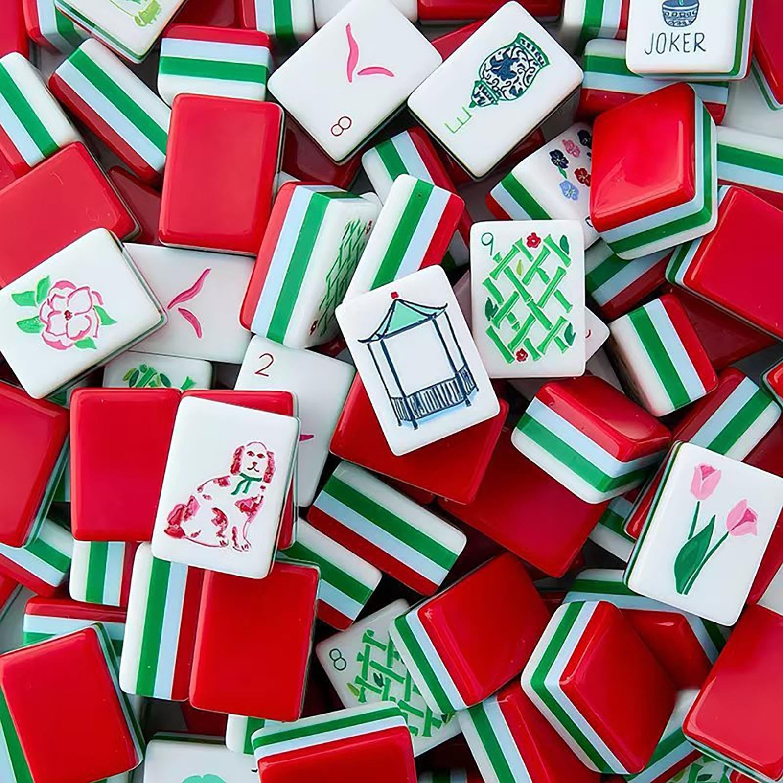 160 akrylowy 4-warstwowy grawerowany amerykański zestaw płytek mahjong