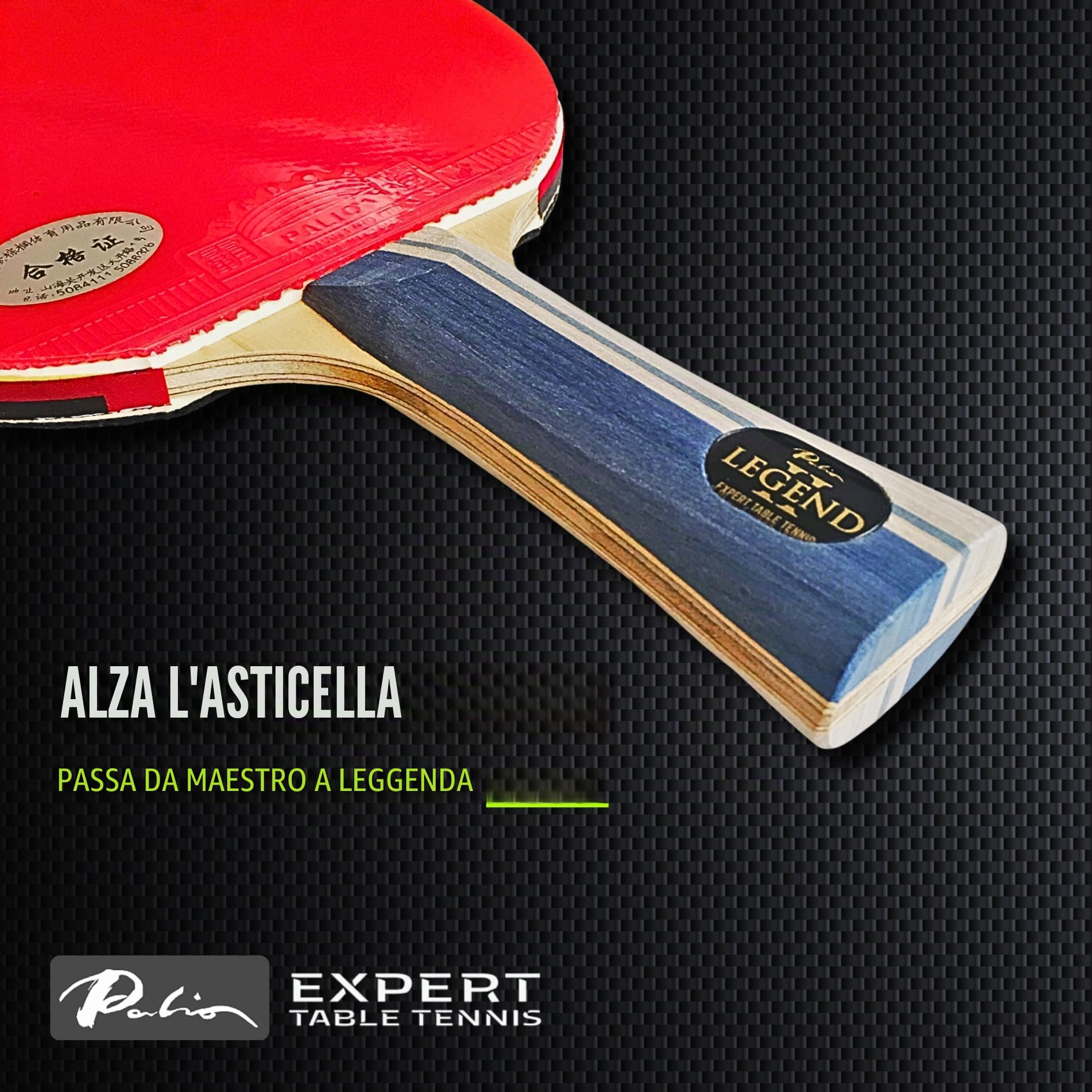 Palio Legend 2.0 - Racchetta da ping pong con custodia, approvata ITTF avanzata, potenza massima, velocità e rotazione