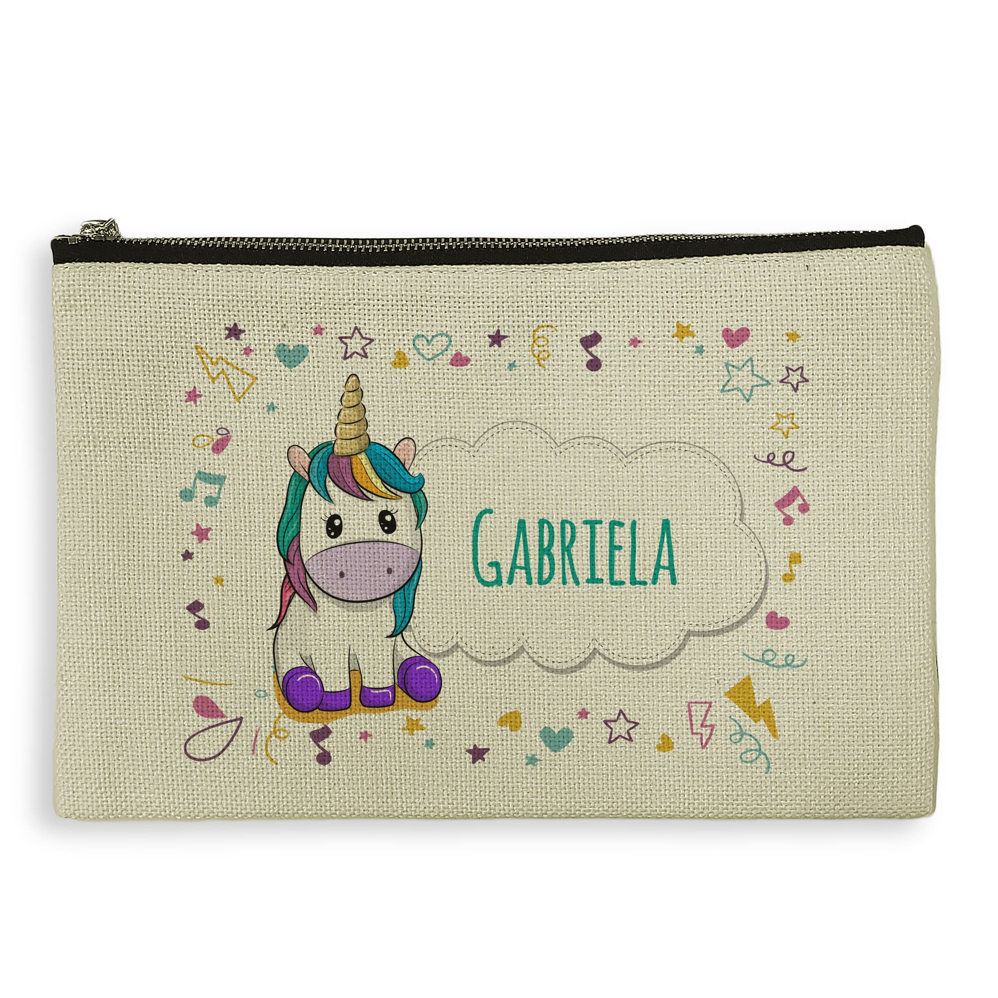 LolaPix Neceser niño Colegio. Estuche Personalizado niños. Bolsa Aseo. Regalo Original para niños. Personalizable. Bolsa con Cremallera. 15 x 24 cm. Varios diseños. Neceser Tela.