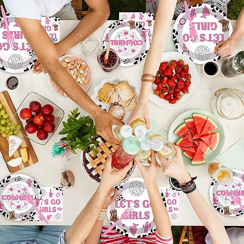 Miniatura 6 de 96 platos de fiesta con temática de vaquera, decoraciones de fiesta con temática de vaquera, platos y servilletas de papel occidental, juego de