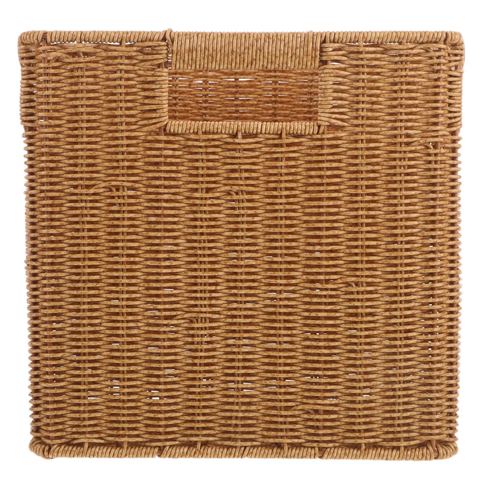 Cesta de almacenamiento multiusos: cestas portátiles de mimbre marrón oscuro con asas para encimeras de cocina y baño, organizador de revistas.