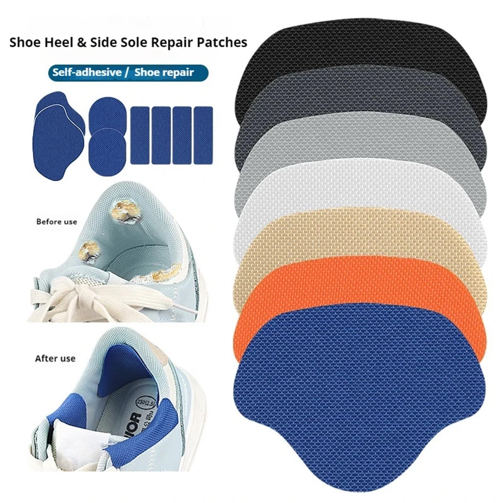 3 juegos de zapatillas deporte, reparación talón, daño lateral del zapato, parche adhesivo, uso adecuado for una amplia gama zapatos per punta e tallone di sneakers