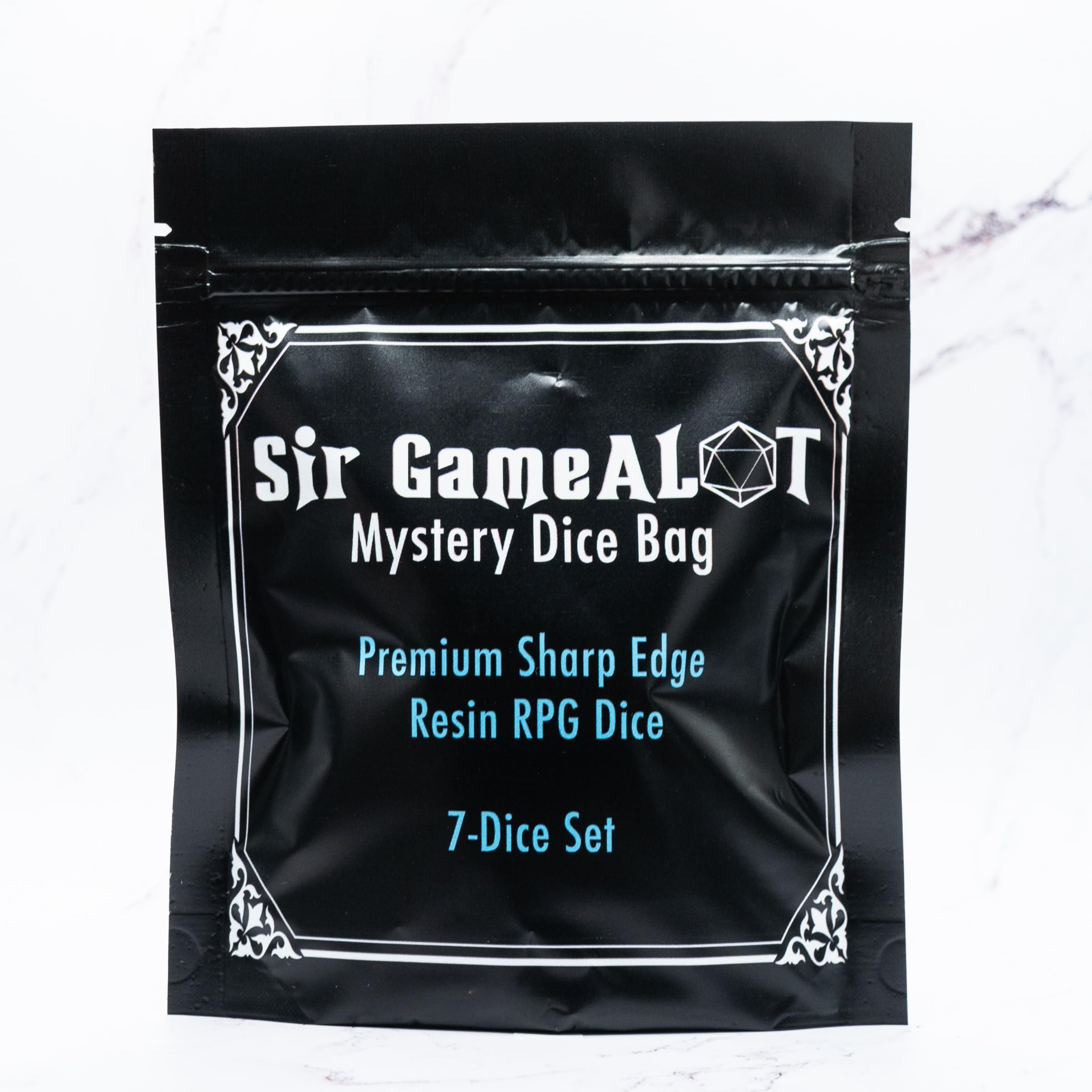 Lot de 7 dés en résine à bords tranchants mystérieux de qualité supérieure | Un lot choisi au hasard | Excellent cadeau pour tout RPG, DND ou Magic : The Gathering session