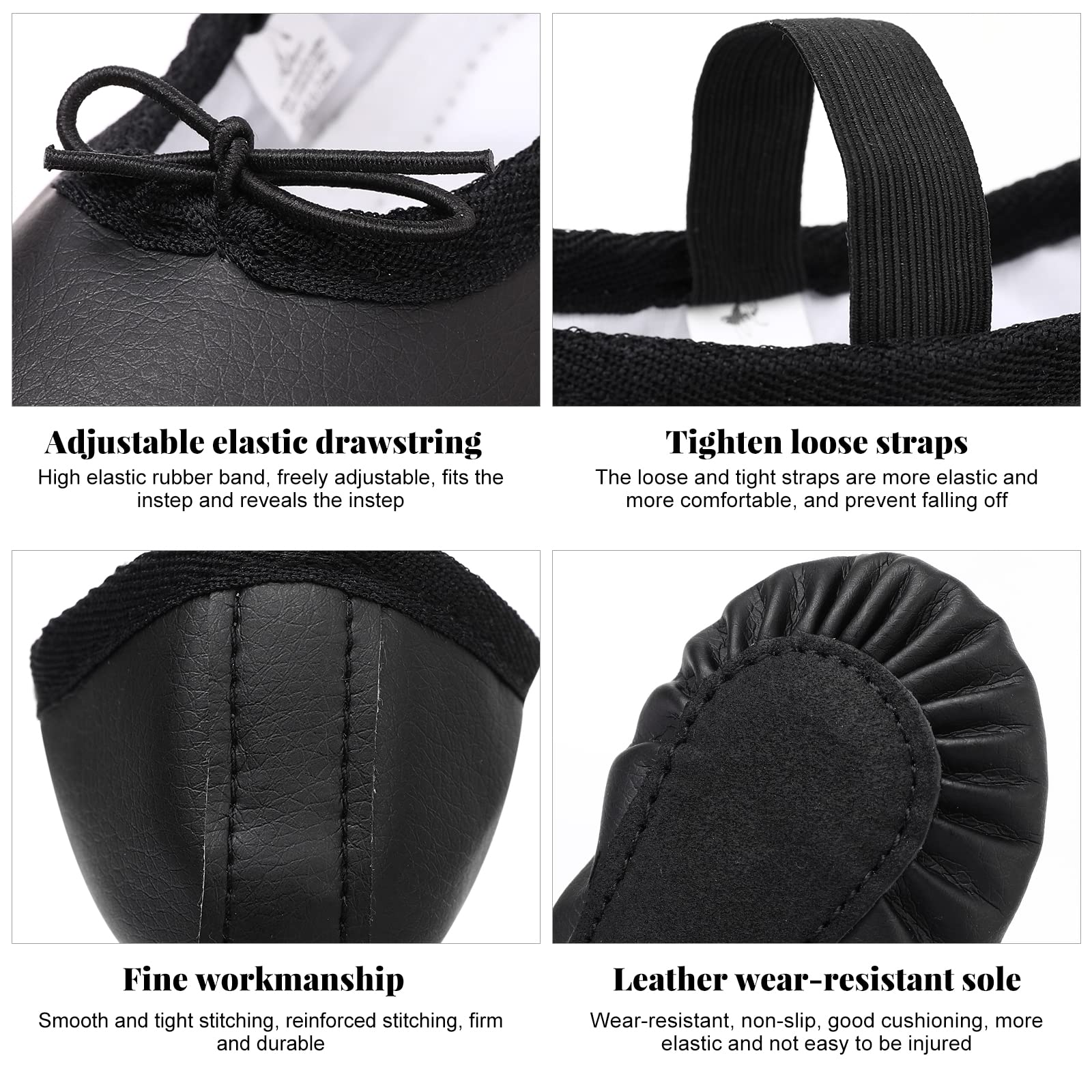 Scarpette Danza Classica Bambina Donna PU Pelle Scarpe Danza Ballo Suola Intera Scarpe da Ballerina