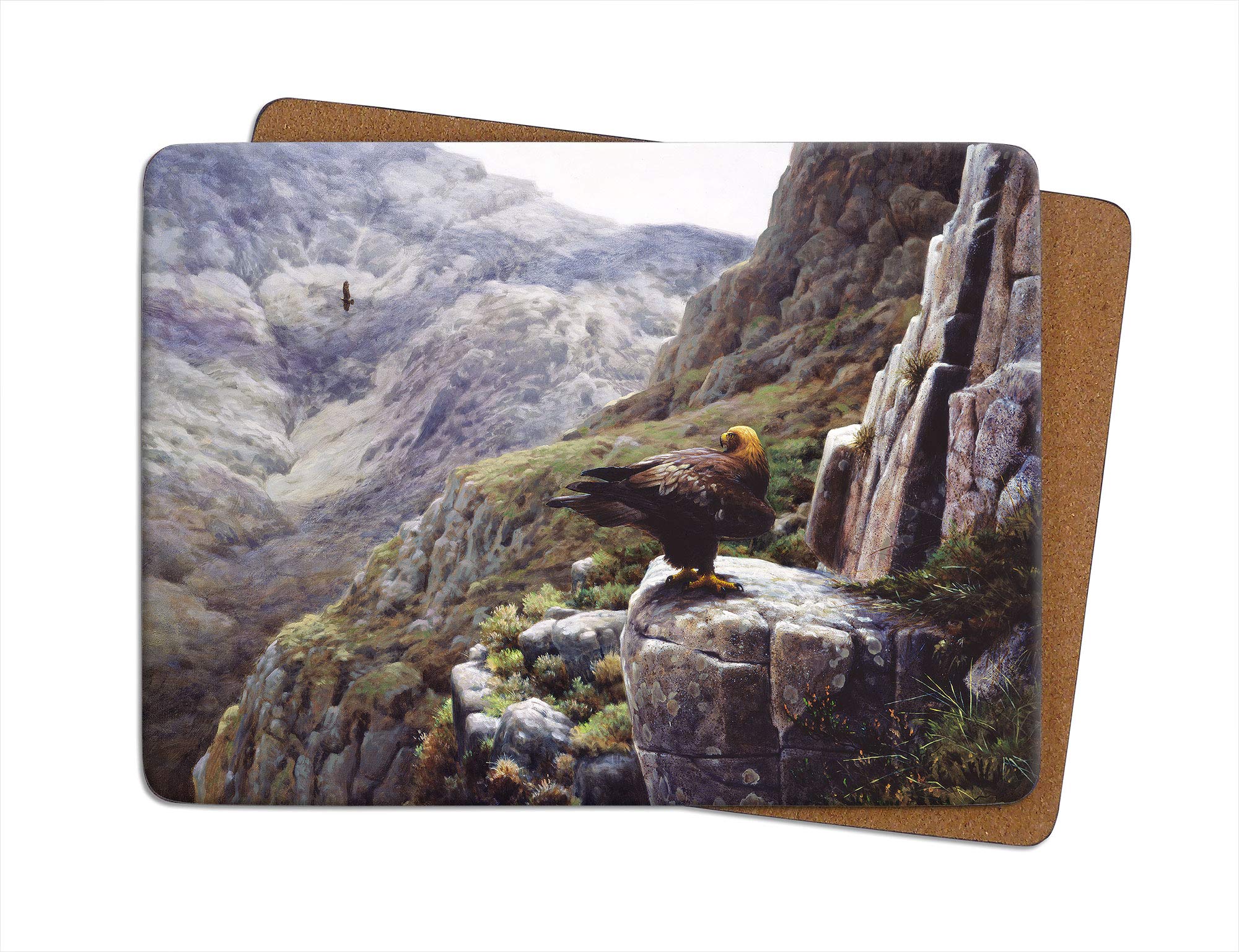 Julian Friers Golden Eagle Large Table Mat by Wildlife Artist Non-slip - Cork-backed Placemat