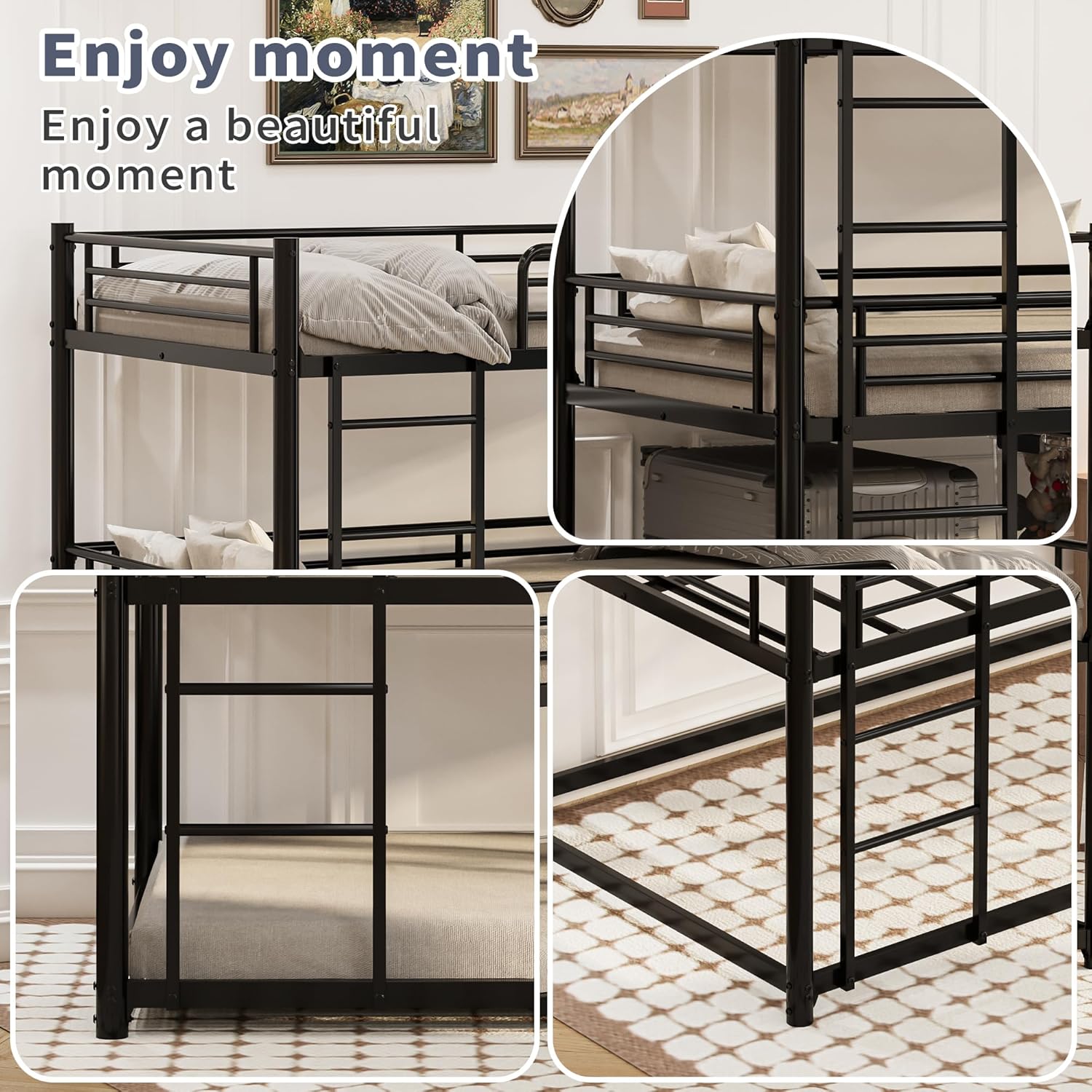 Triple Bunk Bed for Kids,Twin Over Twin Over Twin Metal Bunkbeds with Ladder for Kids Teens Bedroom, No Box Spring Needed, Easy Assembly
